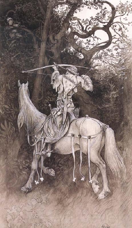 Carl Larsson Erland Draws His Bow Pen and ink Wash-drawing Norge oil painting art